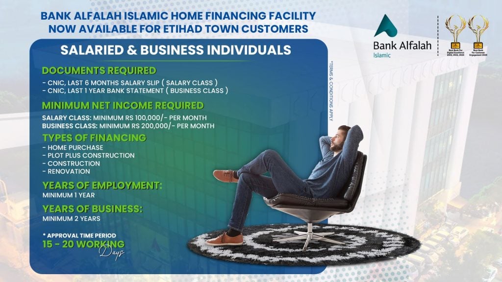 Bank Alfalah - Islamic Home Finance Facility available for Etihad Town Customer