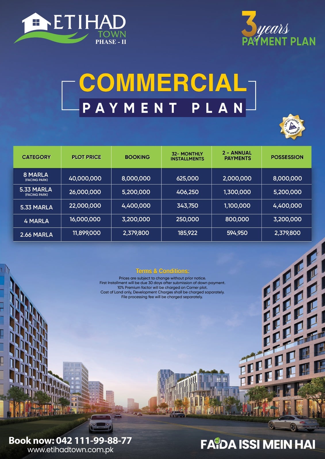 Etihad Town Phase 2 - Commercial Plots 3Year Payment Plan